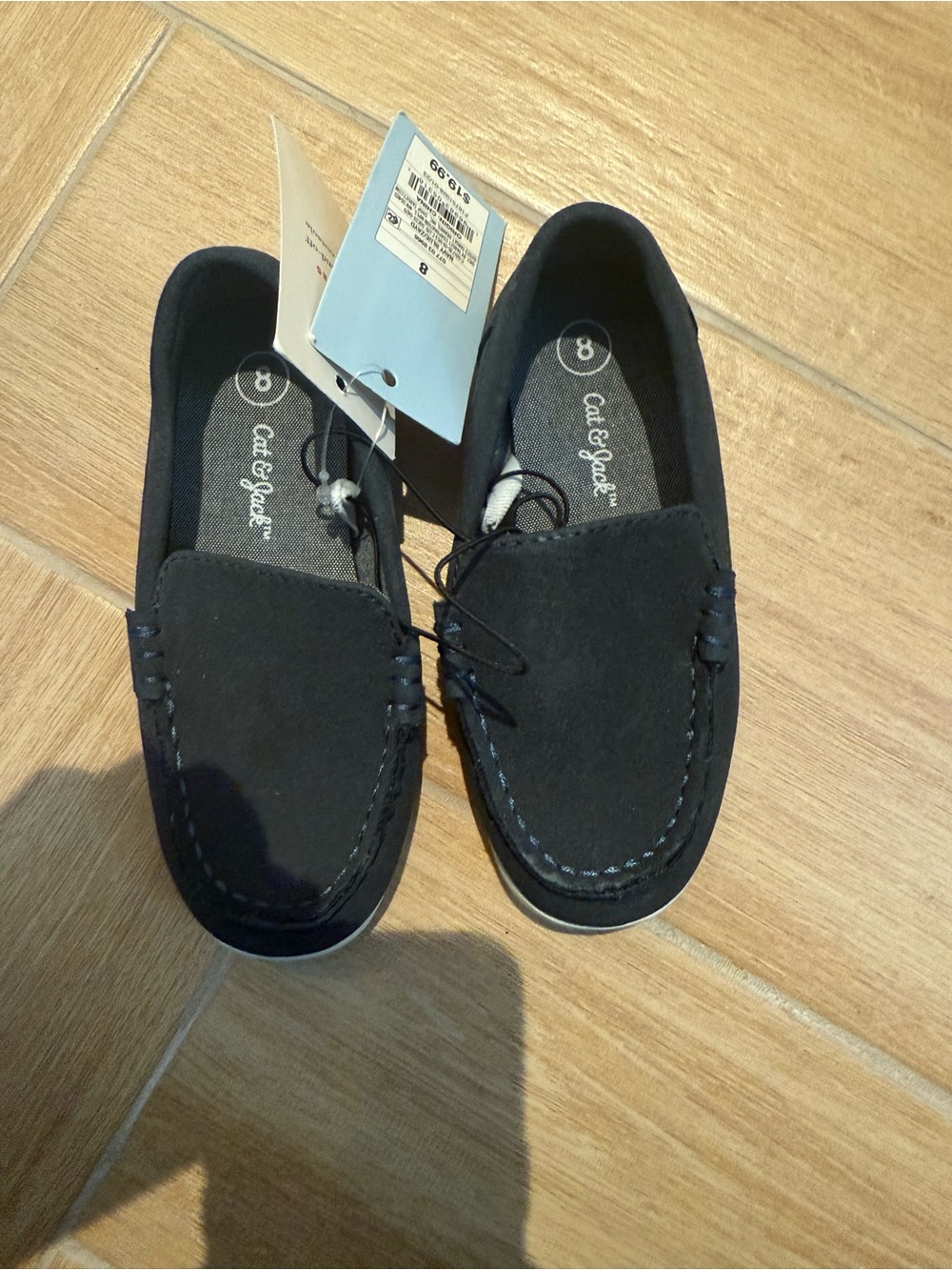 Cat & Jack Boys Navy Moccasin Slip-Ons